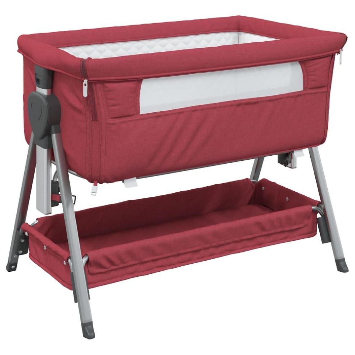 VIDAXL Lit pour bebe avec matelas Rouge Tissu de lin