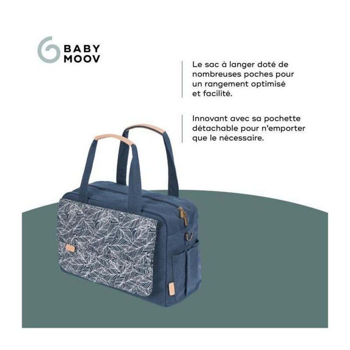BABYMOOV Babymoov Sac (a langer) Day to Day - Tendance et Fonctionnel, Capacité 23L, Nombreuses poches, 6 Accessoires inclus, Palm