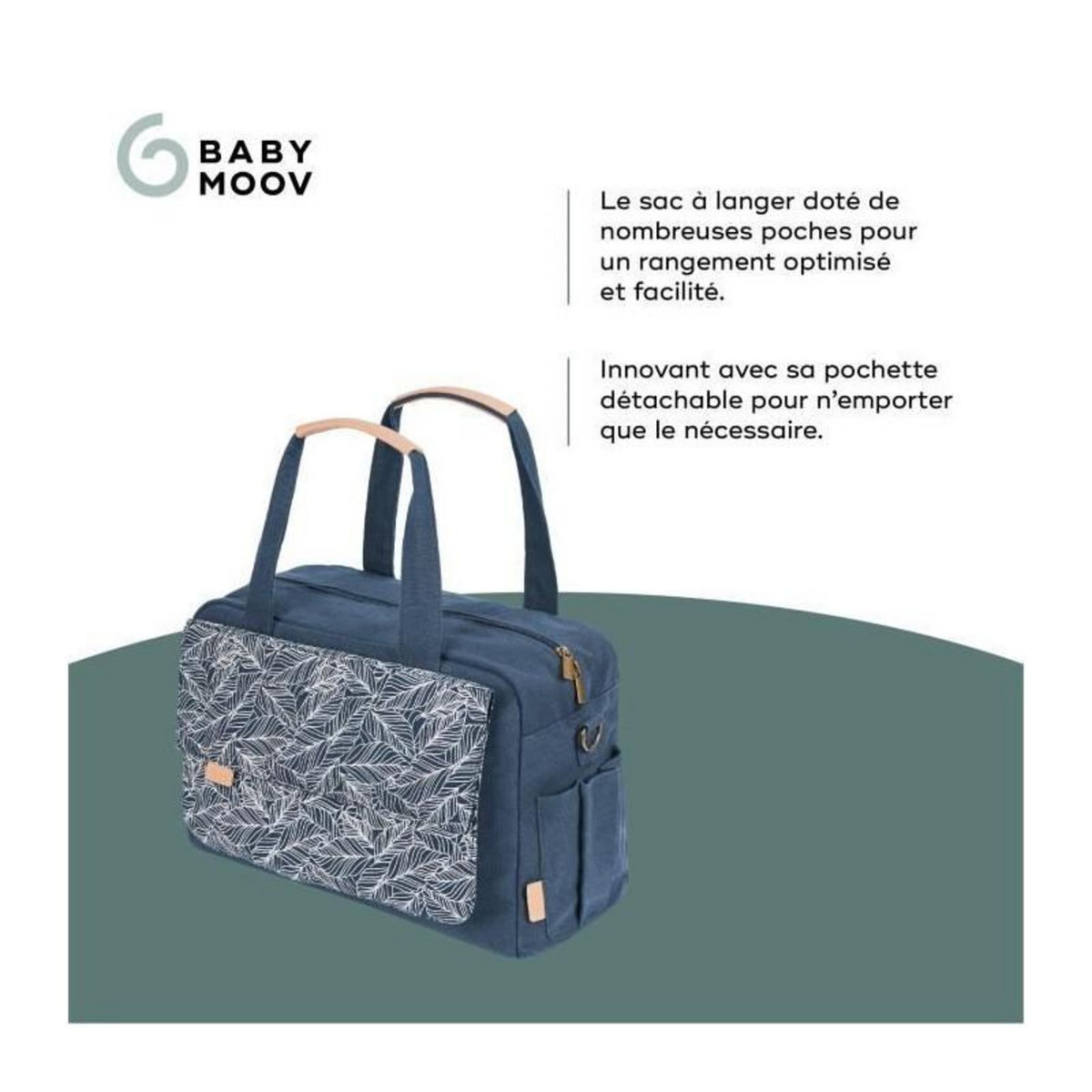 BABYMOOV Babymoov Sac (a langer) Day to Day - Tendance et Fonctionnel, Capacité 23L, Nombreuses poches, 6 Accessoires inclus, Palm