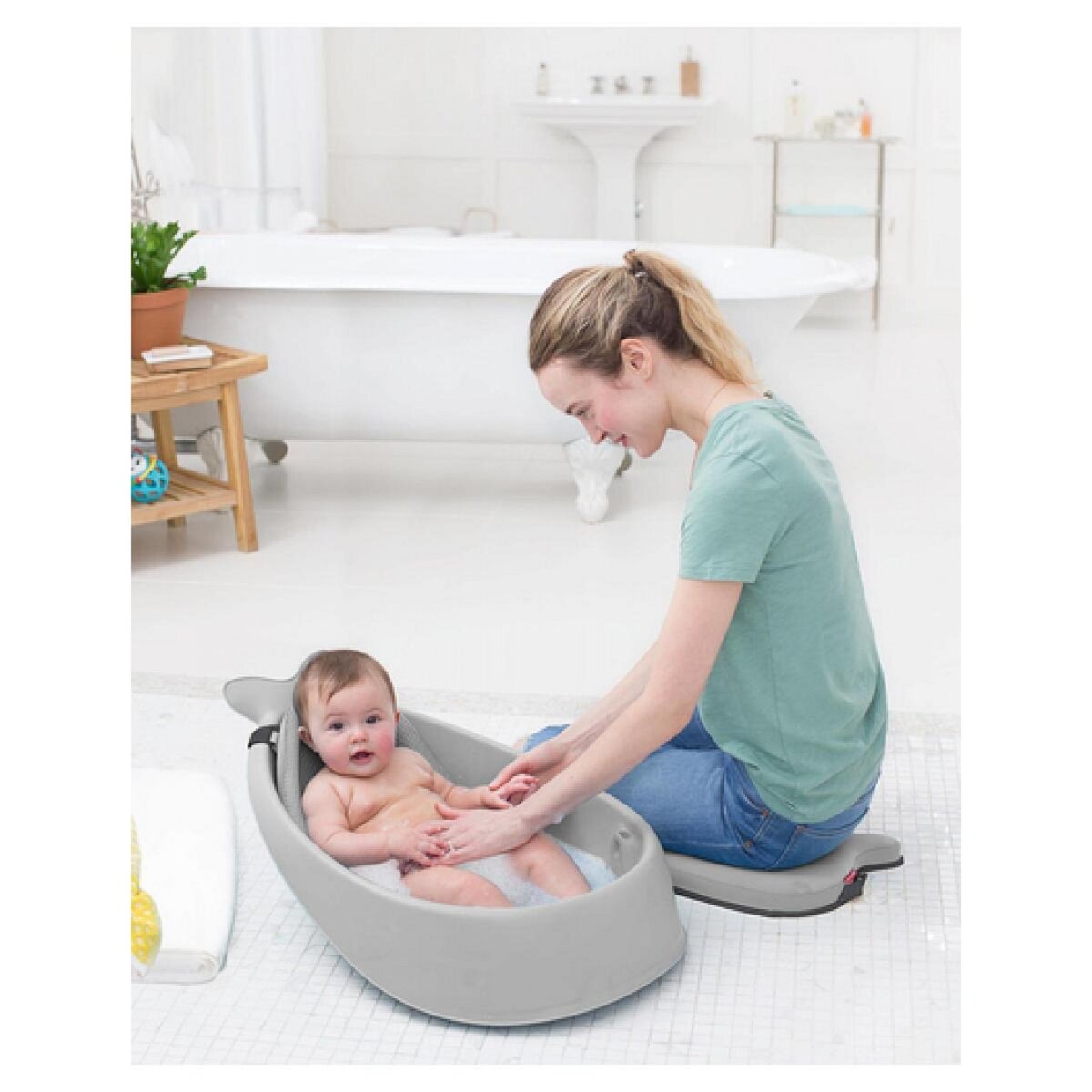 Hape Baignoire Évolutive Grise pour Bébés - Pratique et Confortable