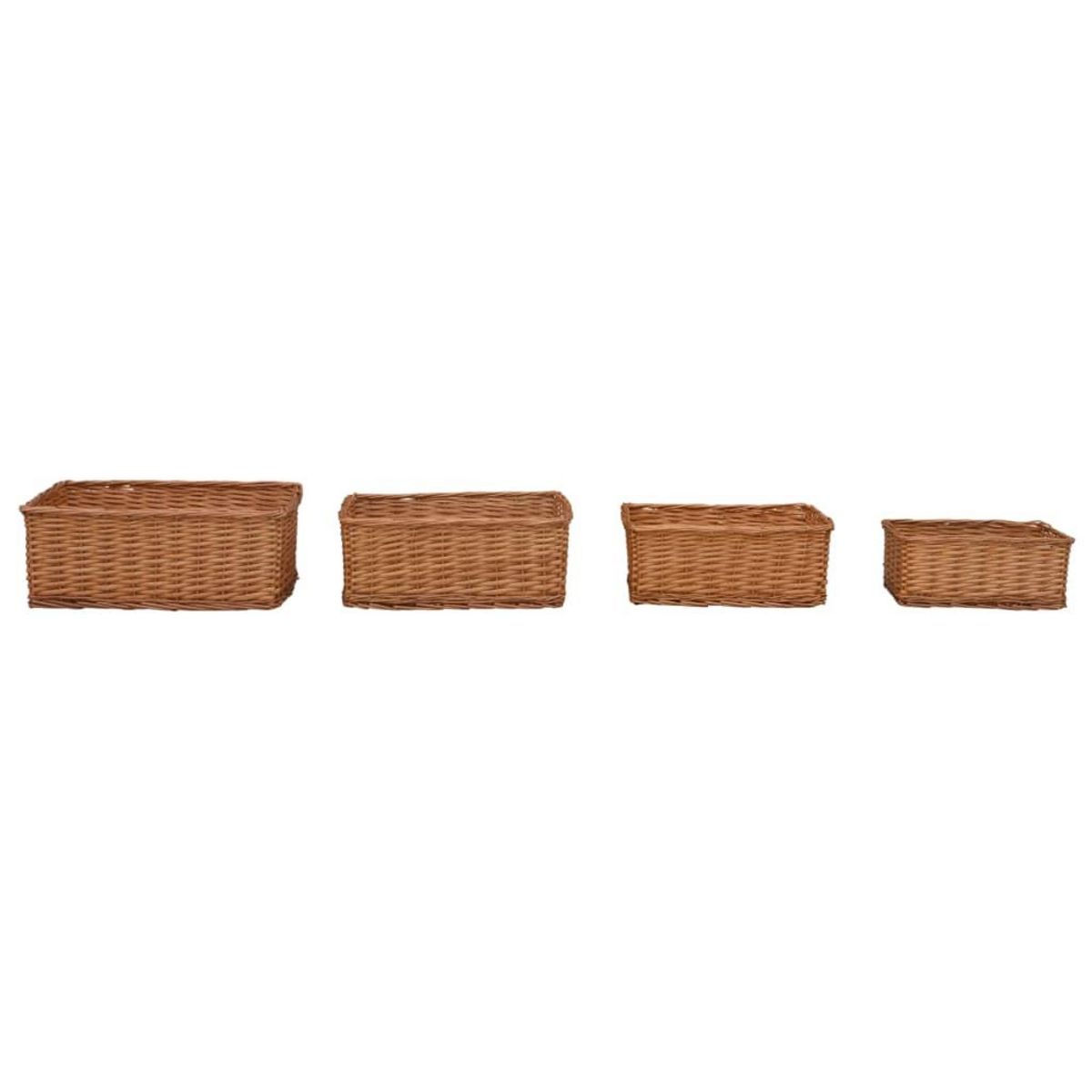 VIDAXL Ensemble de paniers gigognes 4 pcs Marron Saule