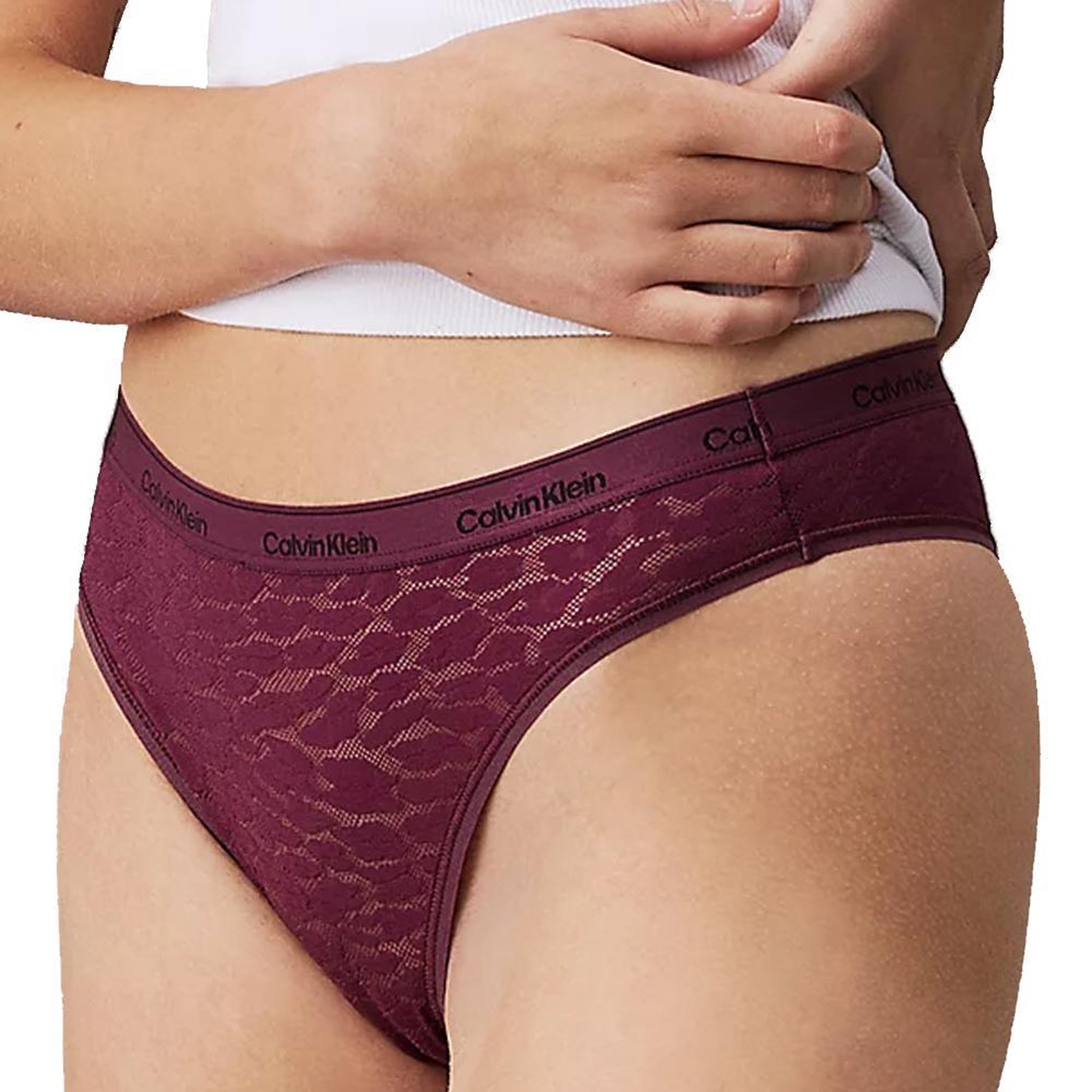 Voir la diapositive 1 : CALVIN KLEIN JEANS Tanga Violet Femme Calvin Klein Jeans Brazilian