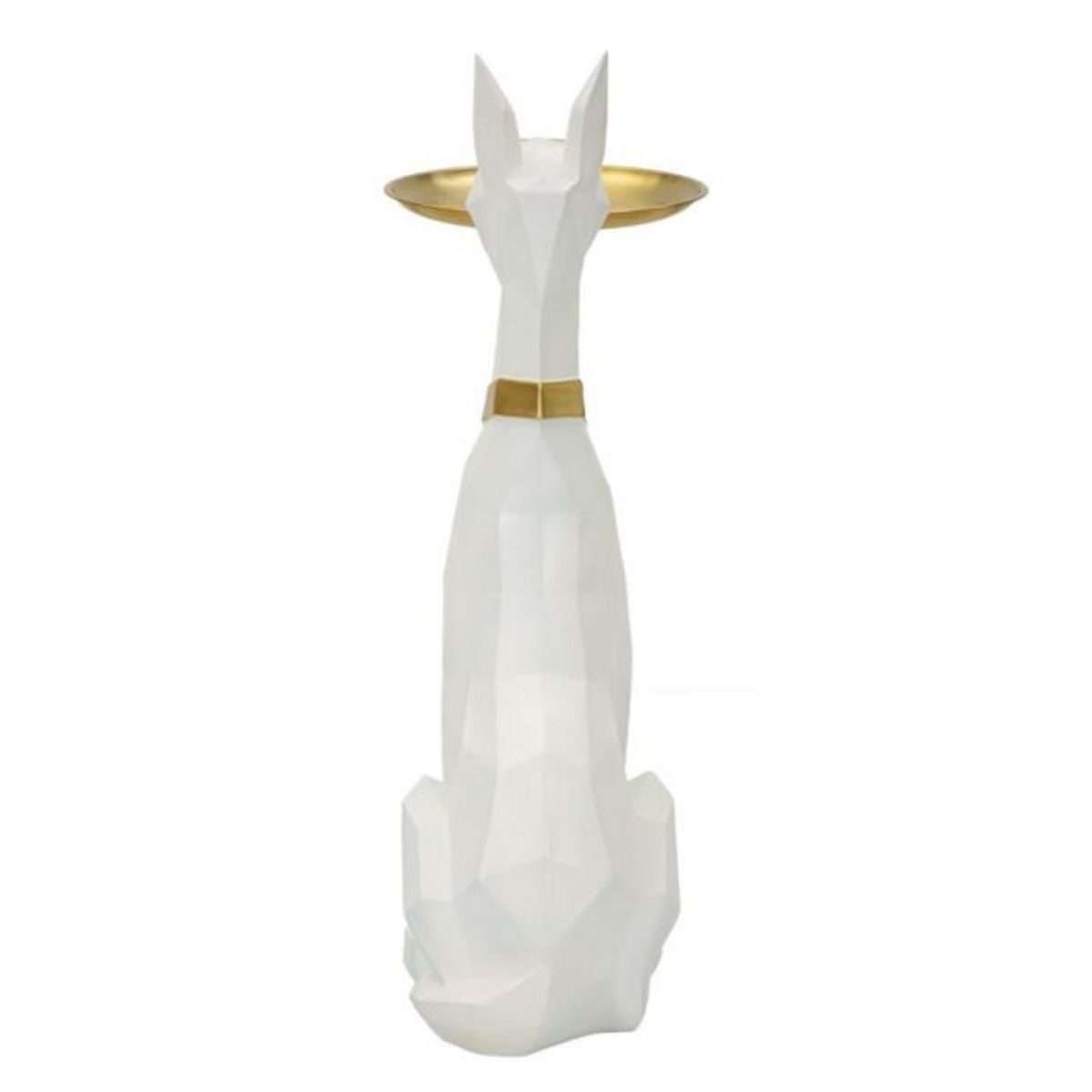 Paris Prix Vide-Poche Statue Chien  Origami  74cm Blanc