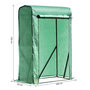 Voir la diapositive 3 : OUTSUNNY Serre de jardin serre à tomates anti-UV dim. 100L x 50l x 150H cm porte zipée déroulante acier PE vert