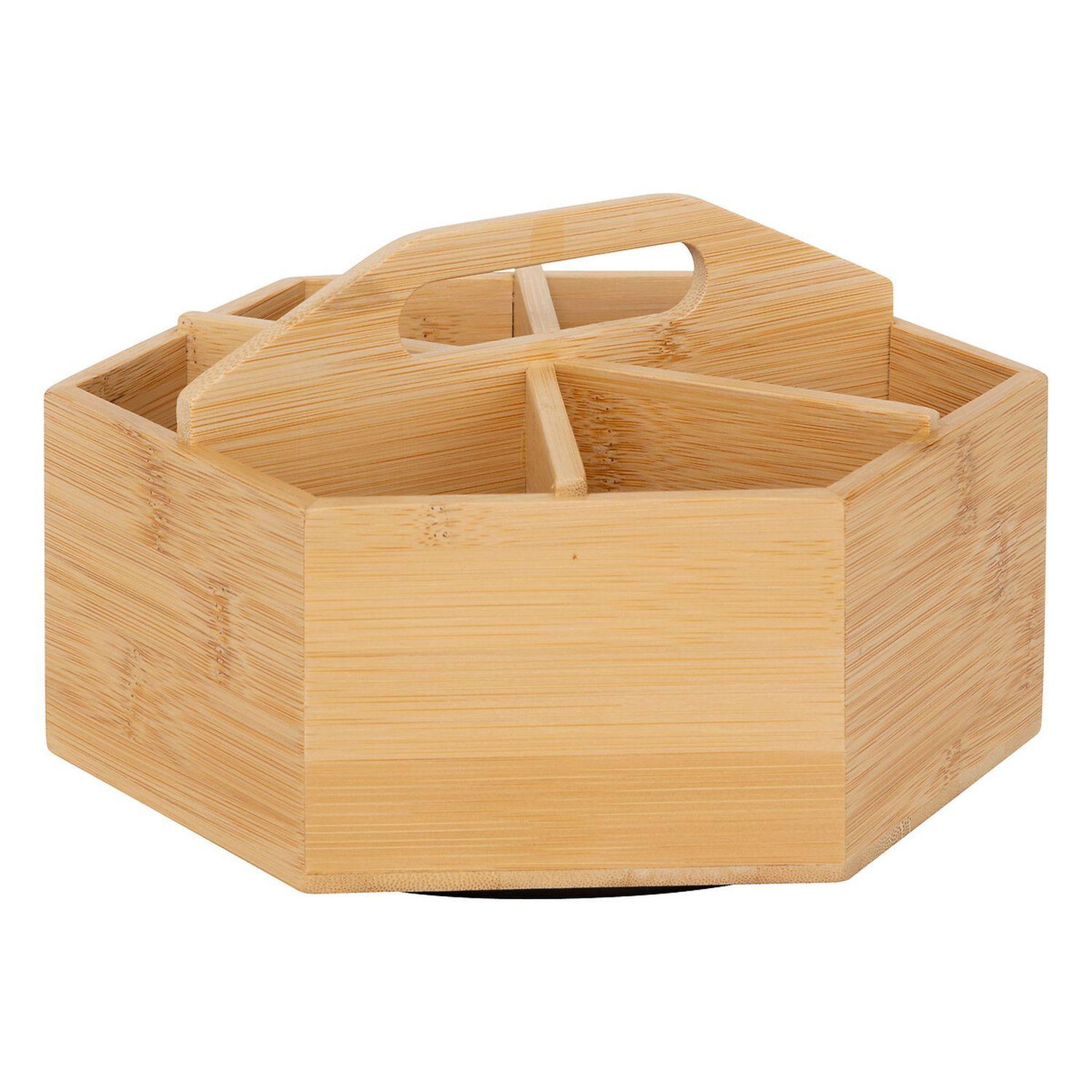 FIVE Boîte à thé rotative avec 6 compartiments en bambou - Beige