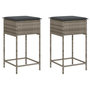 Voir la diapositive 2 : VIDAXL Tabourets de bar jardin coussins lot de 2 gris resine tressee