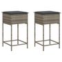 Voir la diapositive 2 : VIDAXL Tabourets de bar jardin coussins lot de 2 gris resine tressee
