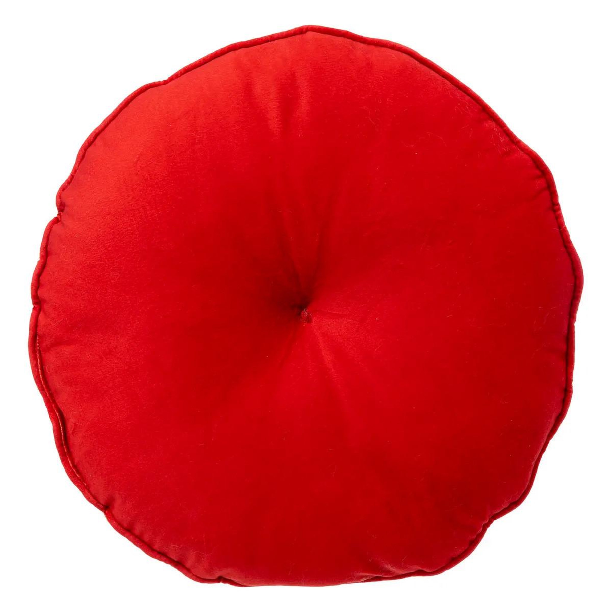 Voir la diapositive 2 : ATMOSPHERA Coussin déco rond  bonbon  40cm rouge