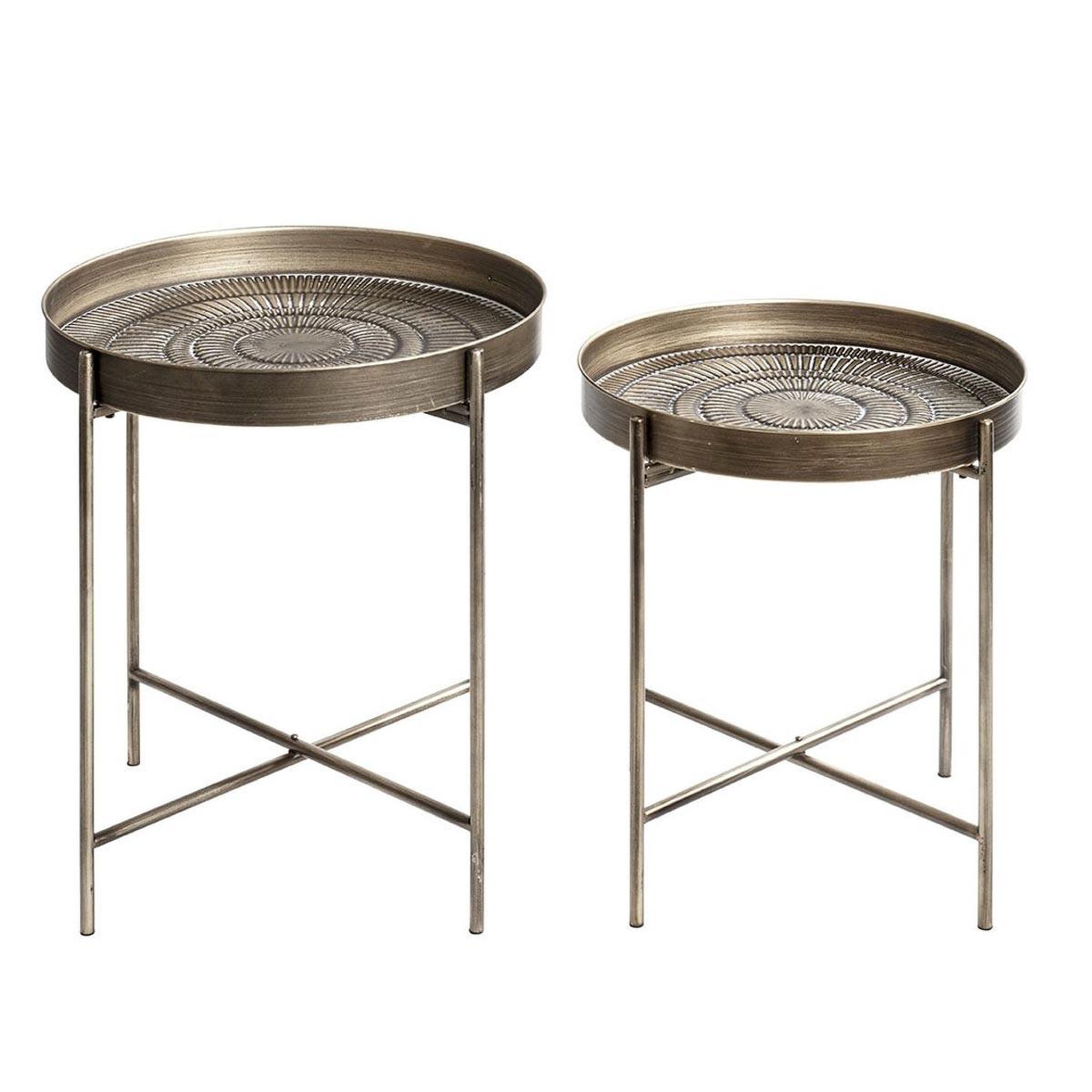Voir la diapositive 2 : Paris Prix Lot de 2 tables d'appoint  nelia  56cm cuivre