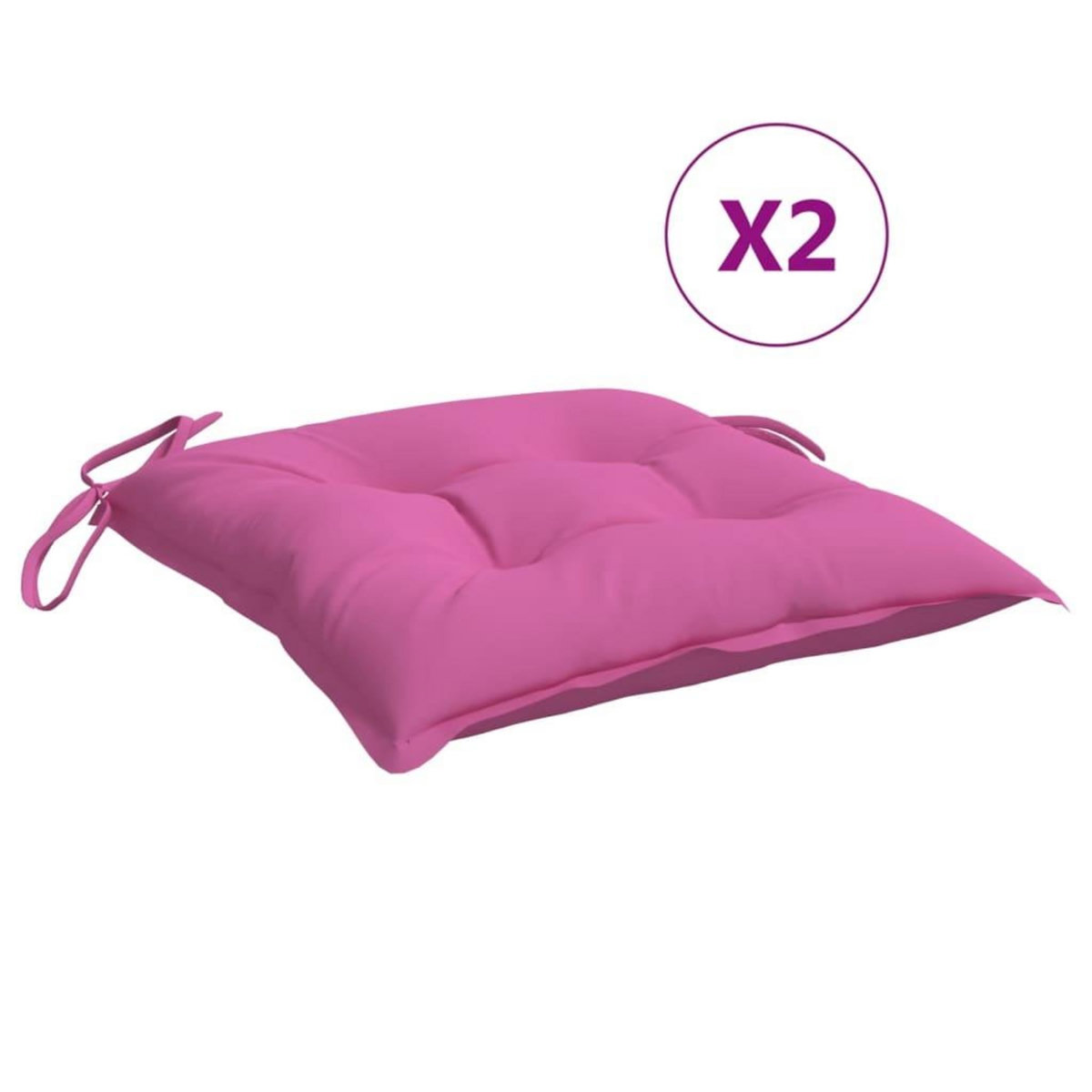 VIDAXL Coussins de chaise lot de 6 rose 40x40x7 cm tissu