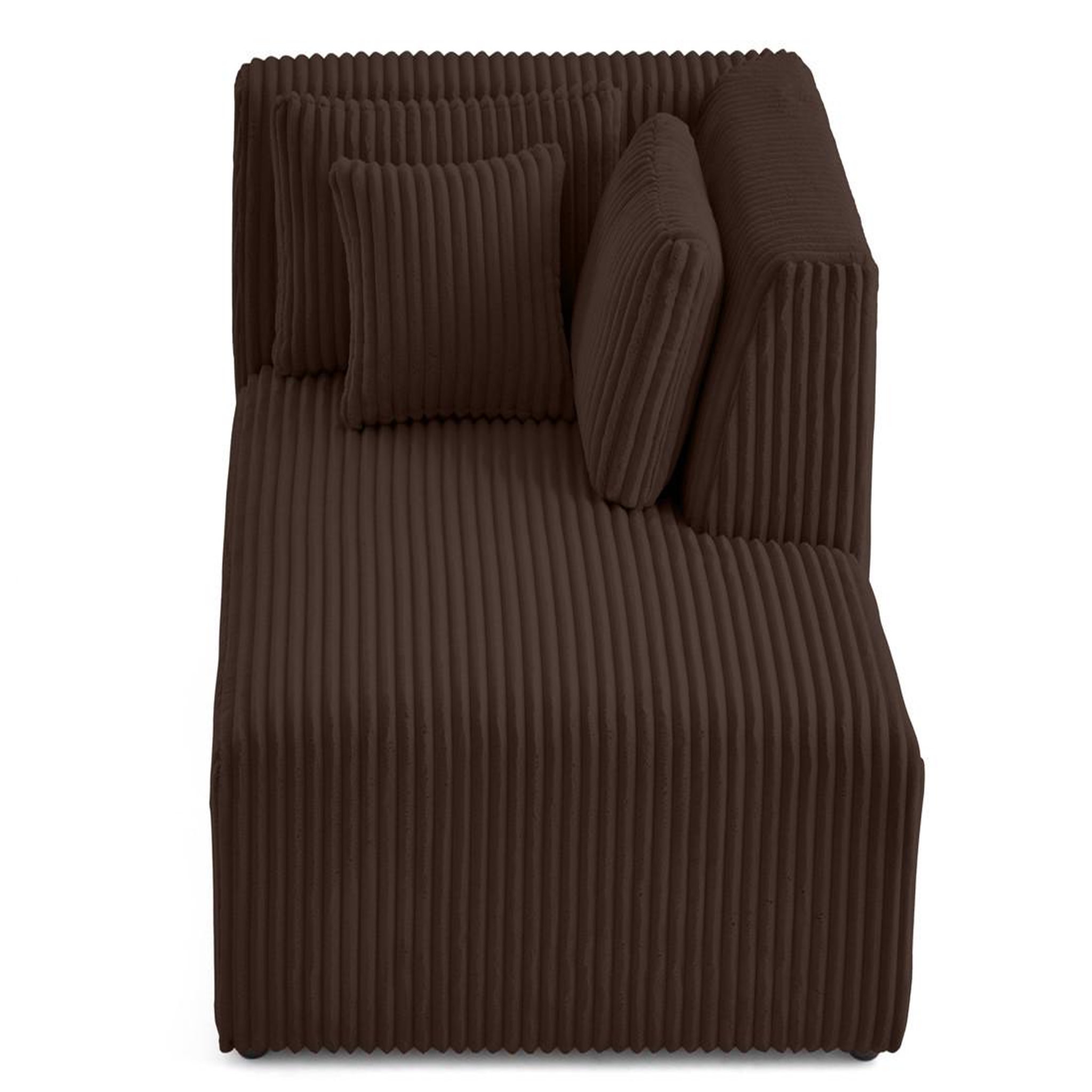 Voir la diapositive 6 : LISA DESIGN Victoire - module d'assise méridienne droit en velours côtelé grosses côtes