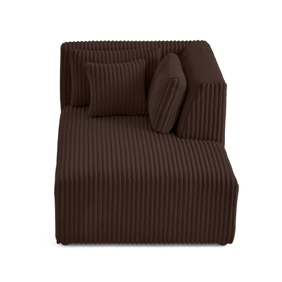 LISA DESIGN Victoire - module d'assise méridienne droit en velours côtelé grosses côtes