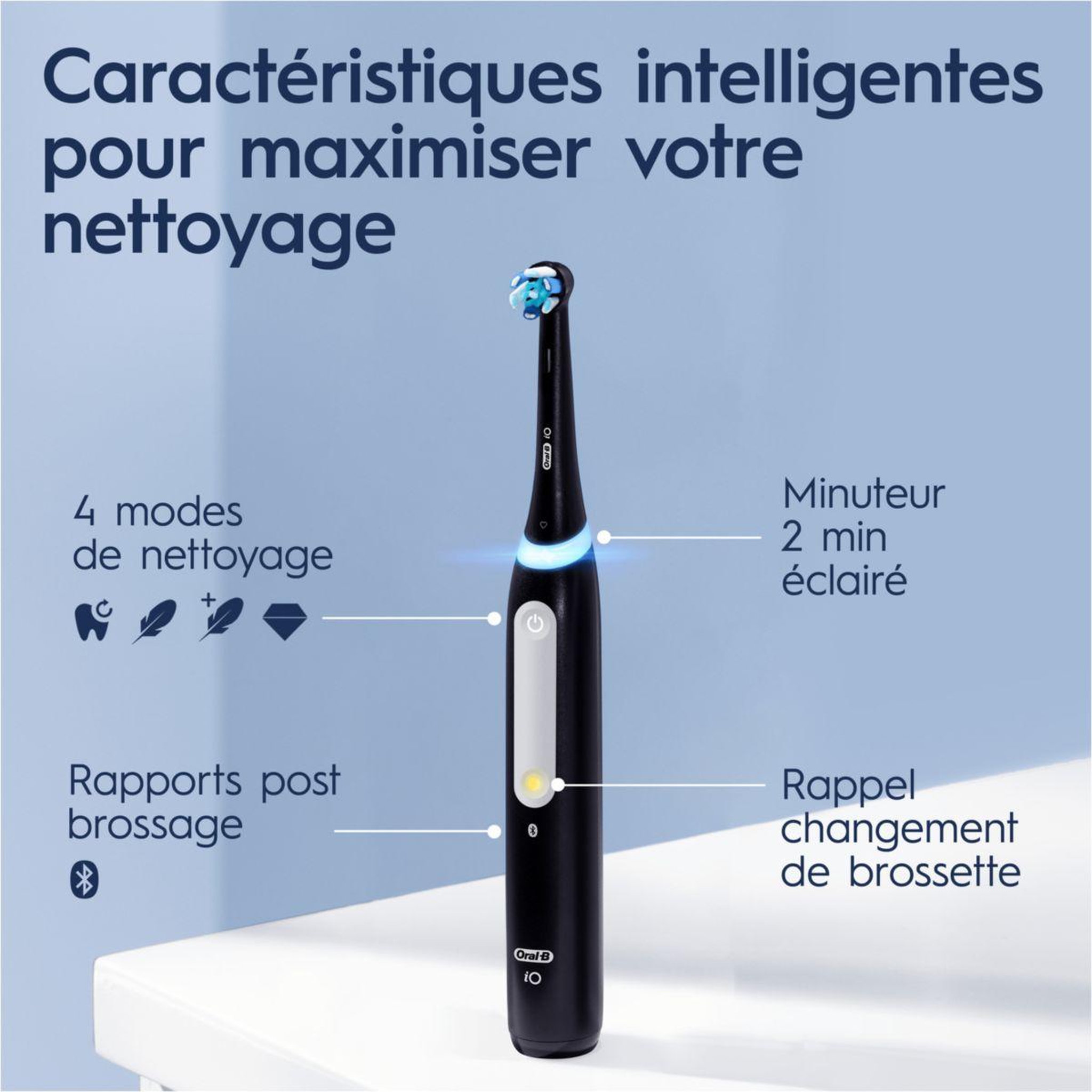 Voir la diapositive 5 : ORAL B Brosse à dents électrique iO4n Matt Black + Travel Case