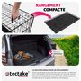 Voir la diapositive 3 : tectake Caisse grillagée pour chien pliable avec 2 poignées de transport noir