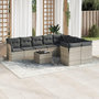 Voir la diapositive 1 : VIDAXL Salon de jardin avec coussins 10 pcs gris clair resine tressee