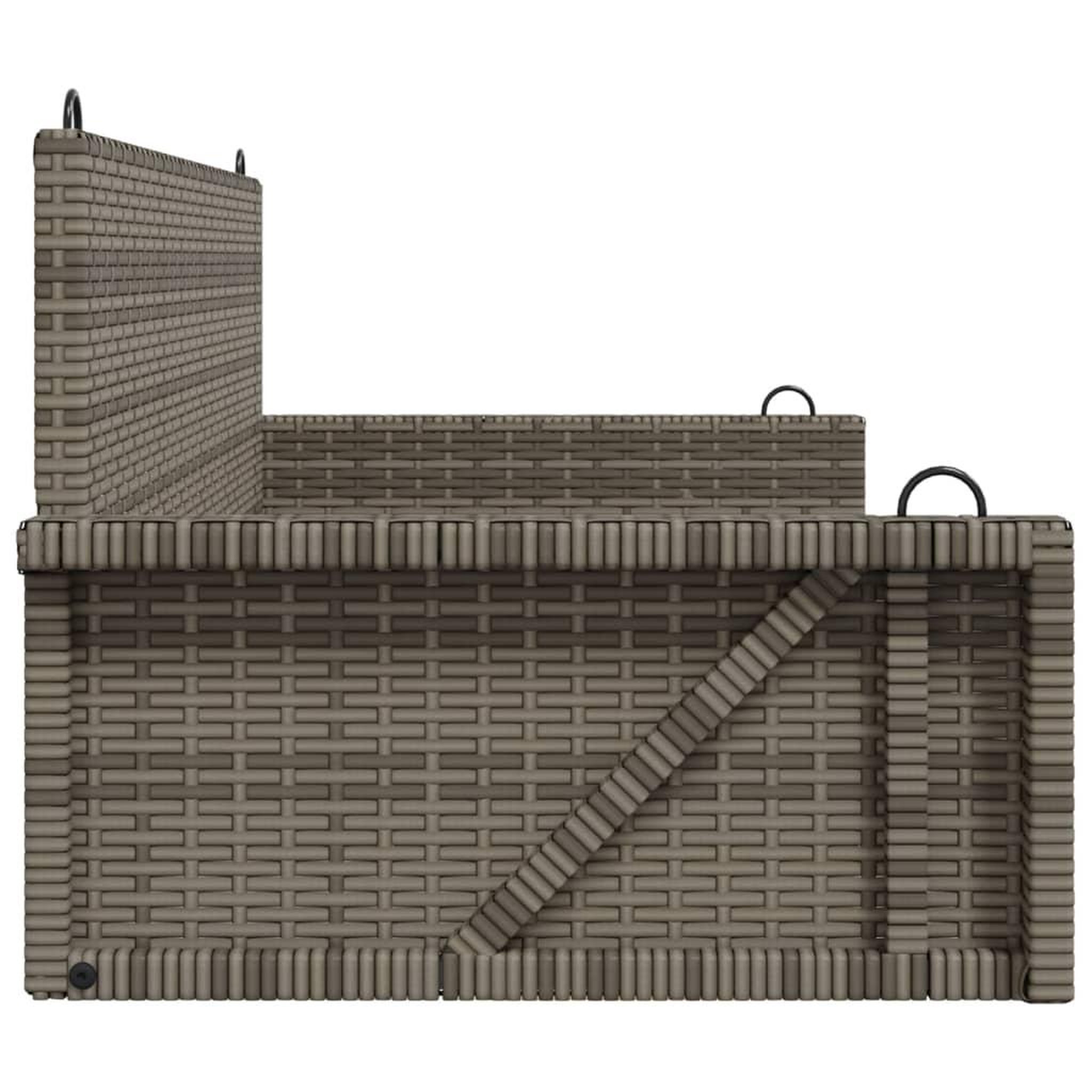 Voir la diapositive 5 : VIDAXL Balancelle gris 119x56x48 cm resine tressee