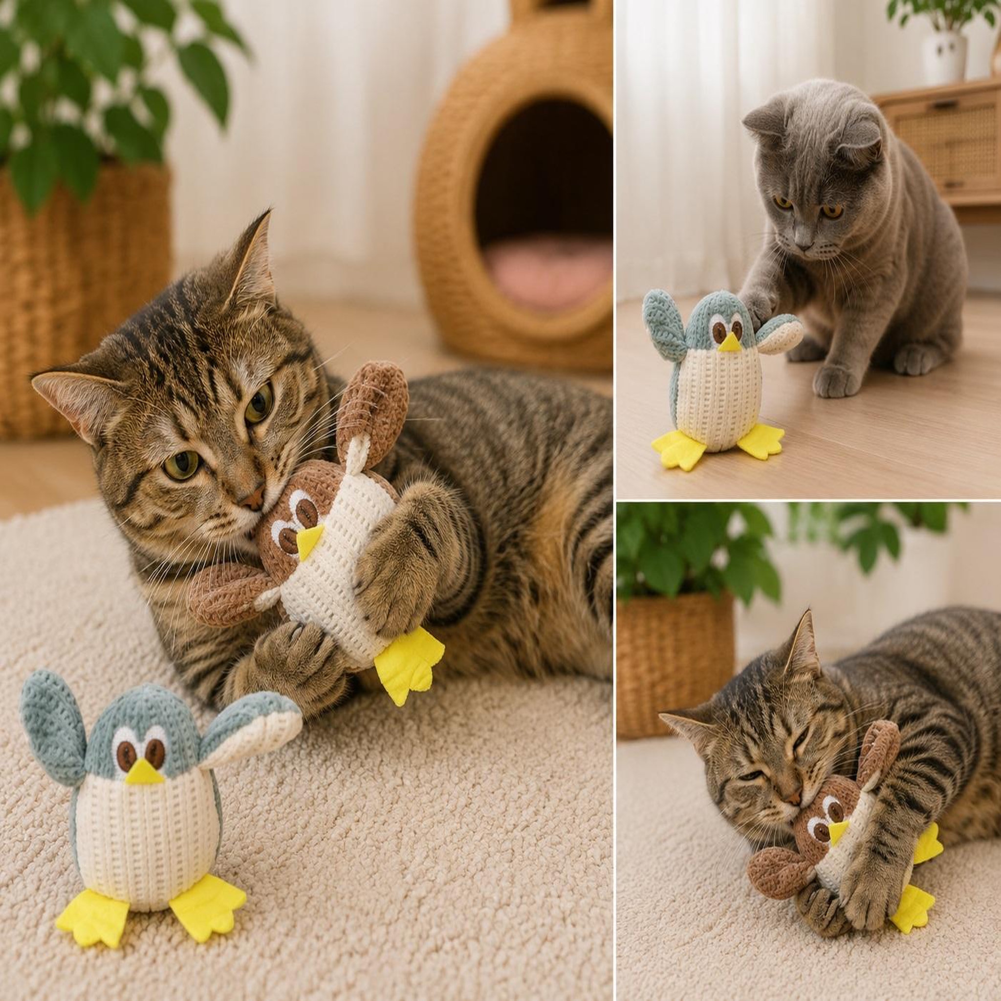 Voir la diapositive 4 : Eden Lot de 2 jouets oiseaux brella avec cataire pour chat