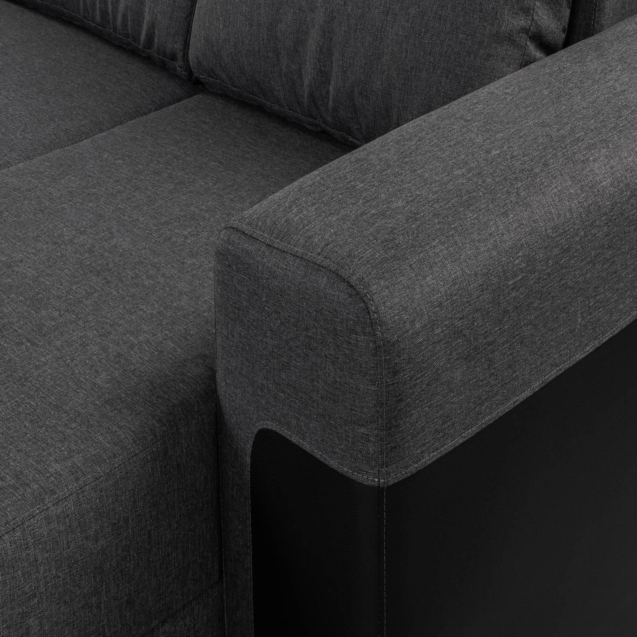 Voir la diapositive 6 : BEST MOBILIER Milan - canapé d'angle panoramique - convertible - 7 places - 2 coffres de rangement