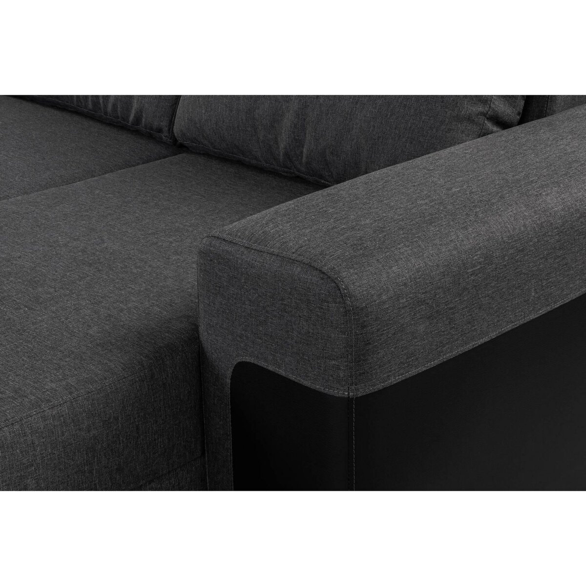 BEST MOBILIER Milan - canapé d'angle panoramique - convertible - 7 places - 2 coffres de rangement