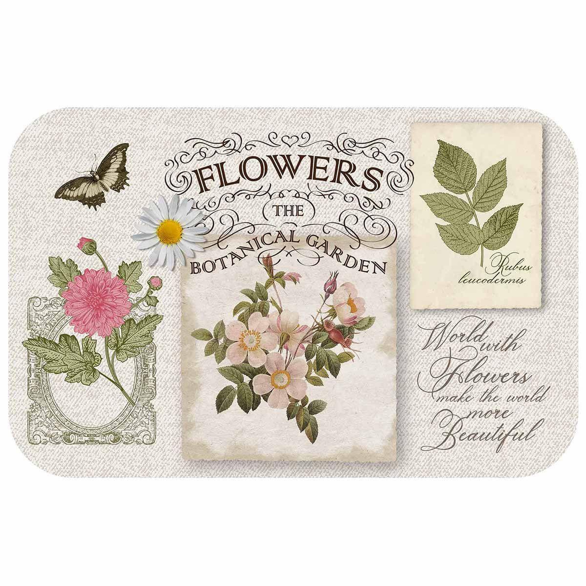 Douceur d'Intérieur Set de table imprimé  les fleurs  28x44cm naturel
