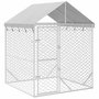 Voir la diapositive 2 : VIDAXL Chenil d'exterieur pour chiens avec toit argente 2x2x2,5 m