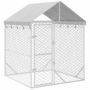 Voir la diapositive 2 : VIDAXL Chenil d'exterieur pour chiens avec toit argente 2x2x2,5 m