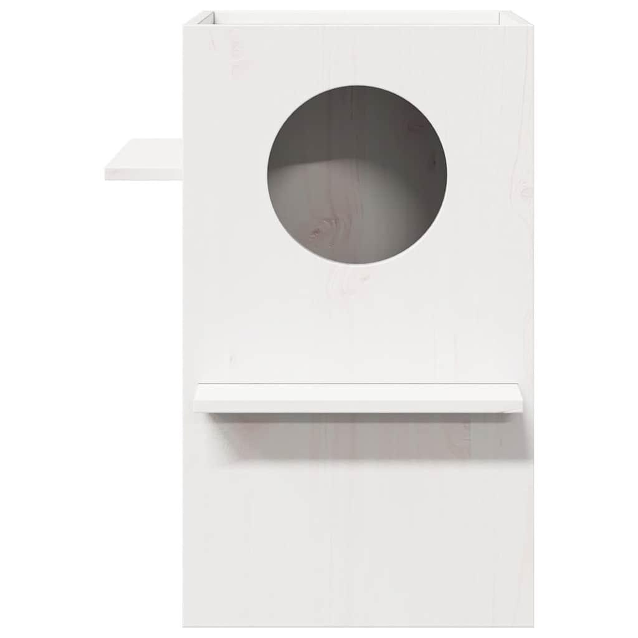 Voir la diapositive 3 : VIDAXL Maison pour chat blanc 43x43x60 cm bois de pin massif