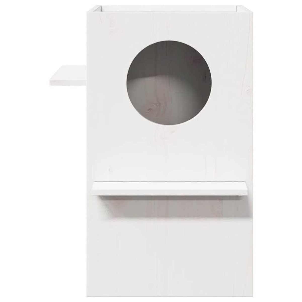 VIDAXL Maison pour chat blanc 43x43x60 cm bois de pin massif