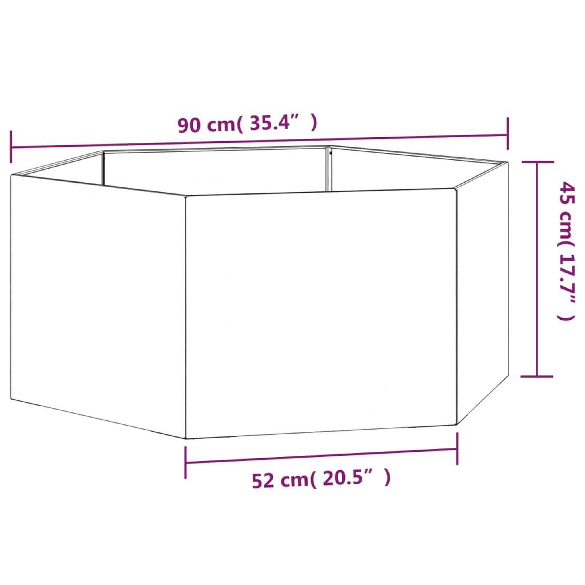 Voir la diapositive 6 : VIDAXL Jardiniere Rouille 90x90x45 cm Acier corten