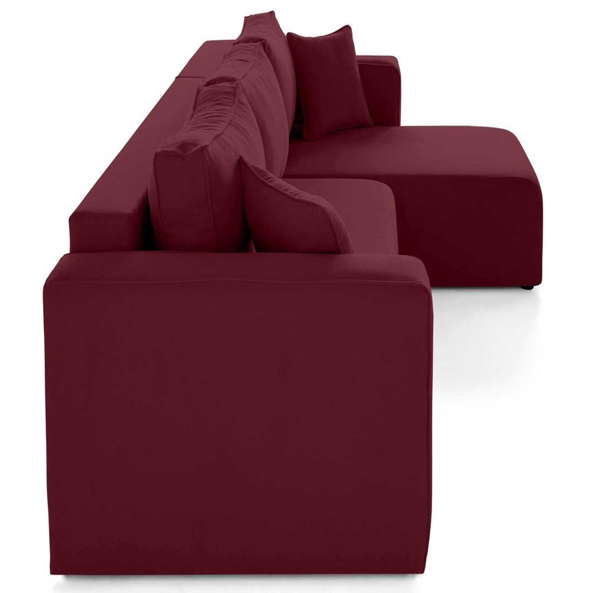 Voir la diapositive 4 : BEST MOBILIER Topaze - canapé d'angle déhoussable réversible 4 places en tissu