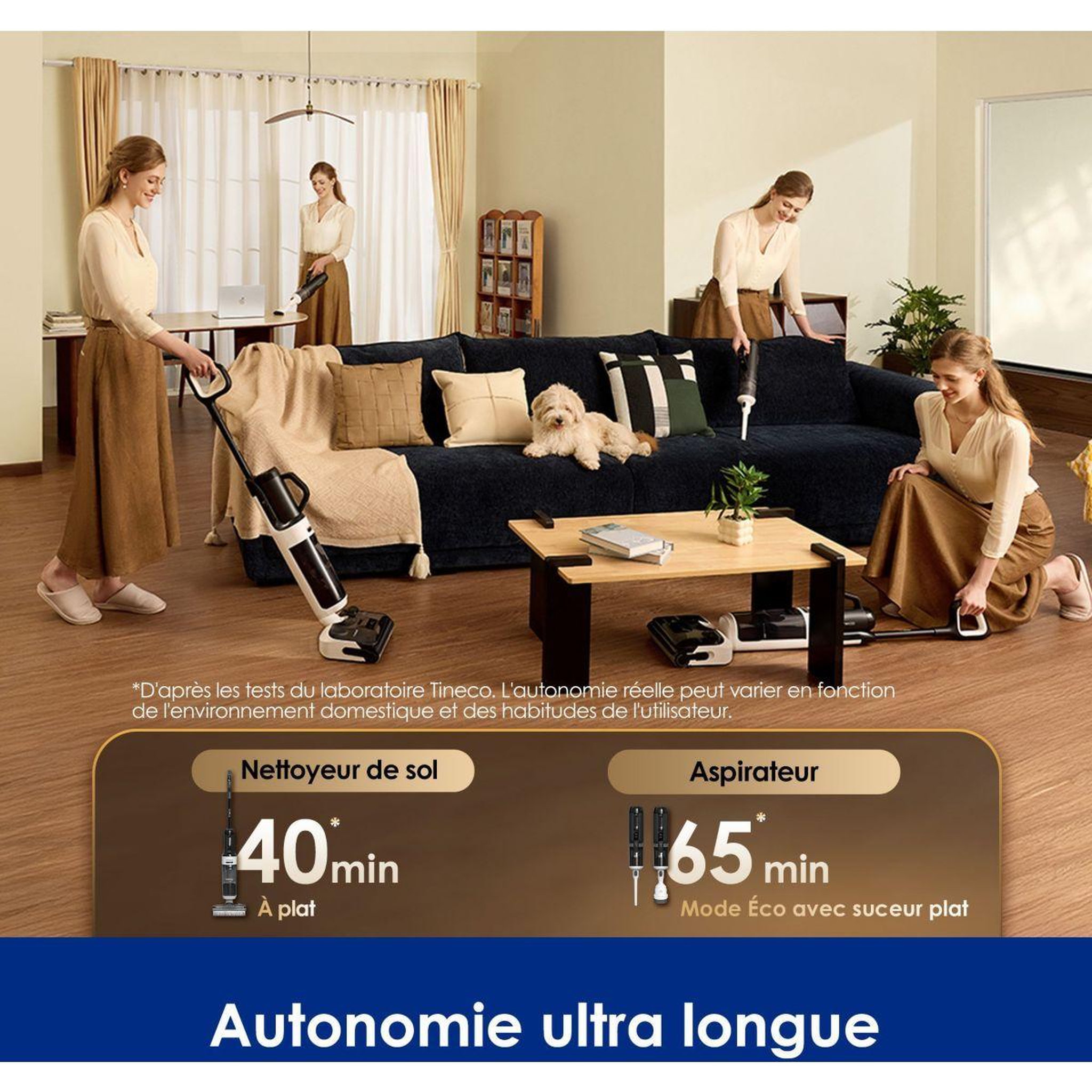 Voir la diapositive 3 : TINECO Aspirateur laveur floor one switch i5 stretch noir