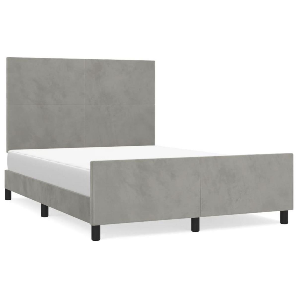 VIDAXL Cadre de lit sans matelas gris clair 140x200 cm velours