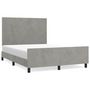 Voir la diapositive 2 : VIDAXL Cadre de lit sans matelas gris clair 140x200 cm velours