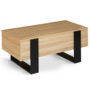 Voir la diapositive 4 : ID MARKET Table basse plateau relevable rectangulaire PHOENIX bois et noir
