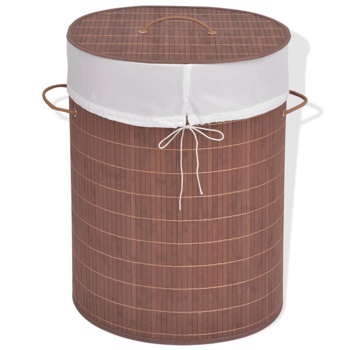 VIDAXL Panier a linge ovale Bambou Marron