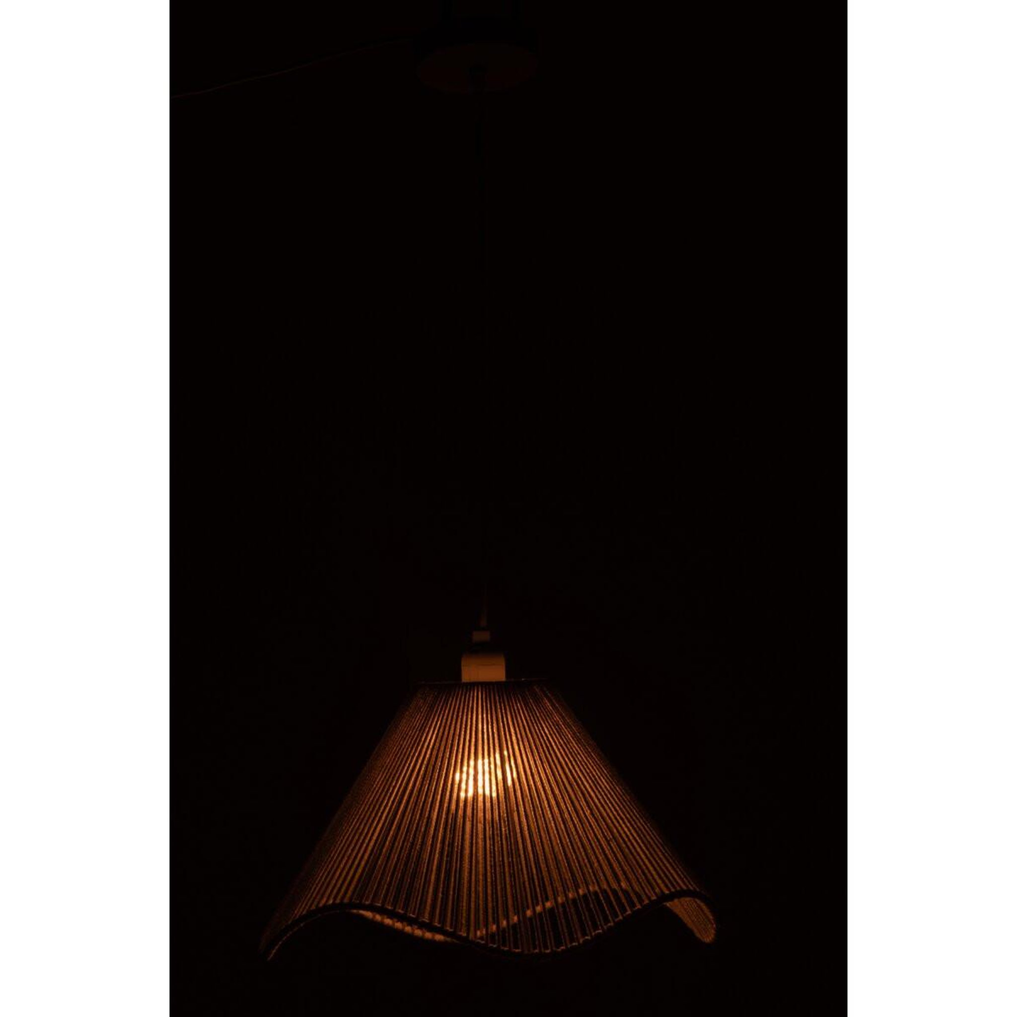 Voir la diapositive 3 : J-LINE Suspension en Lin  Ivan  38cm Beige
