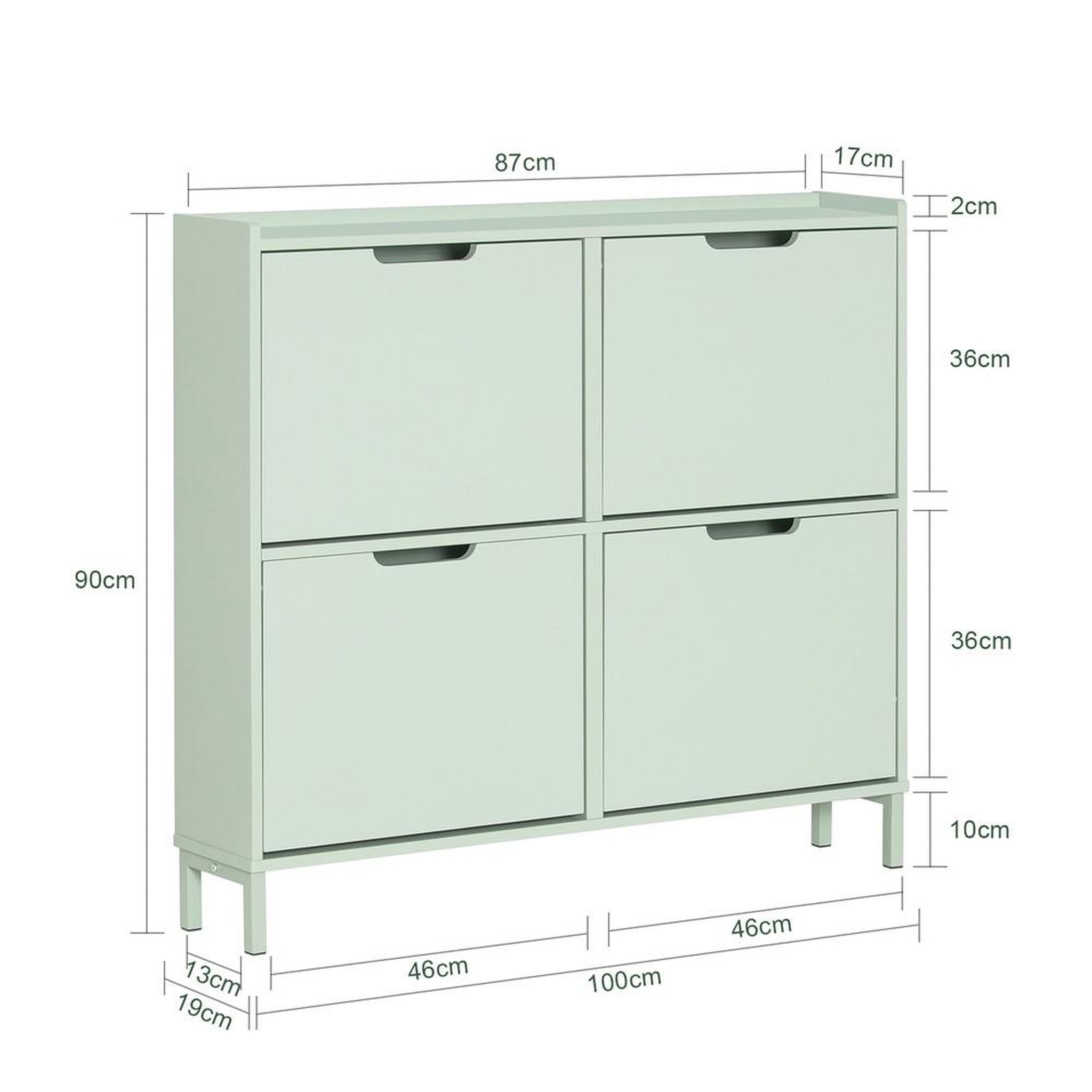 Voir la diapositive 3 : SOBUY SoBuy - Meuble À Chaussures 4 portes - Minimaliste - FSR100