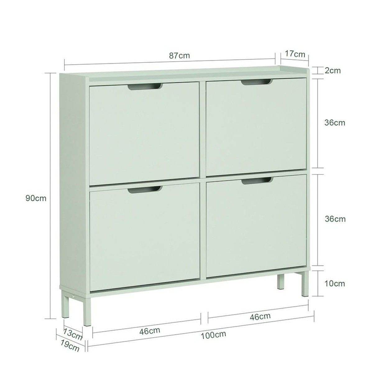 SOBUY SoBuy - Meuble À Chaussures 4 portes - Minimaliste - FSR100