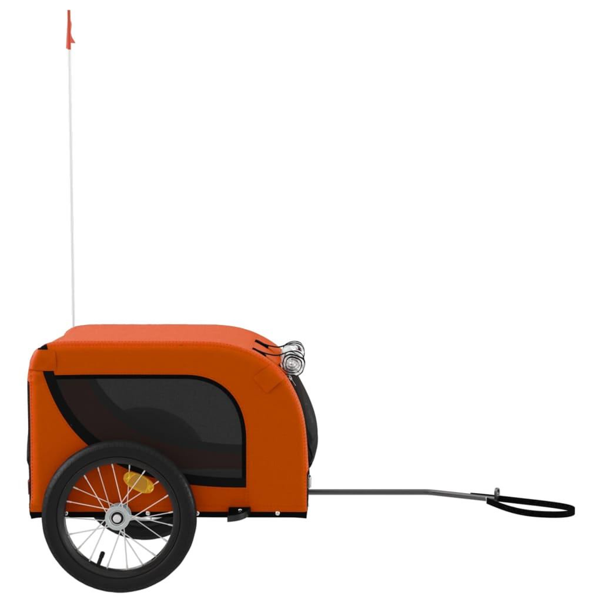 Voir la diapositive 5 : VIDAXL Remorque de velo pour animaux de compagnie orange et noir