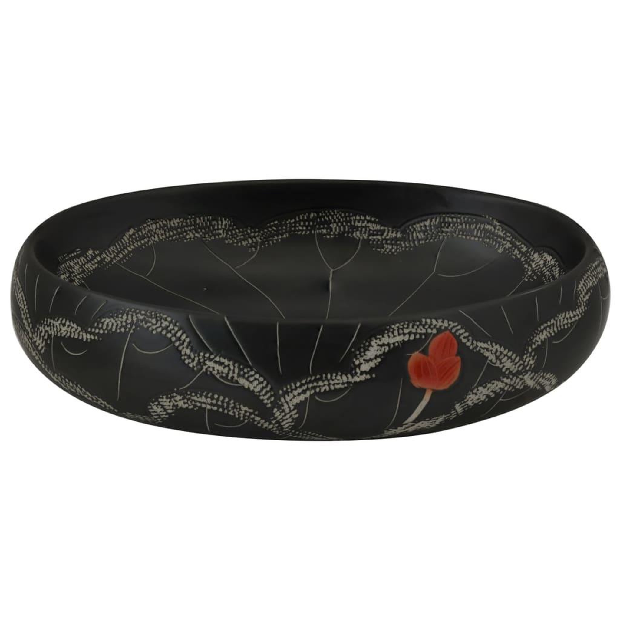 Voir la diapositive 4 : VIDAXL Vasque a poser noir ovale 59x40x15 cm ceramique
