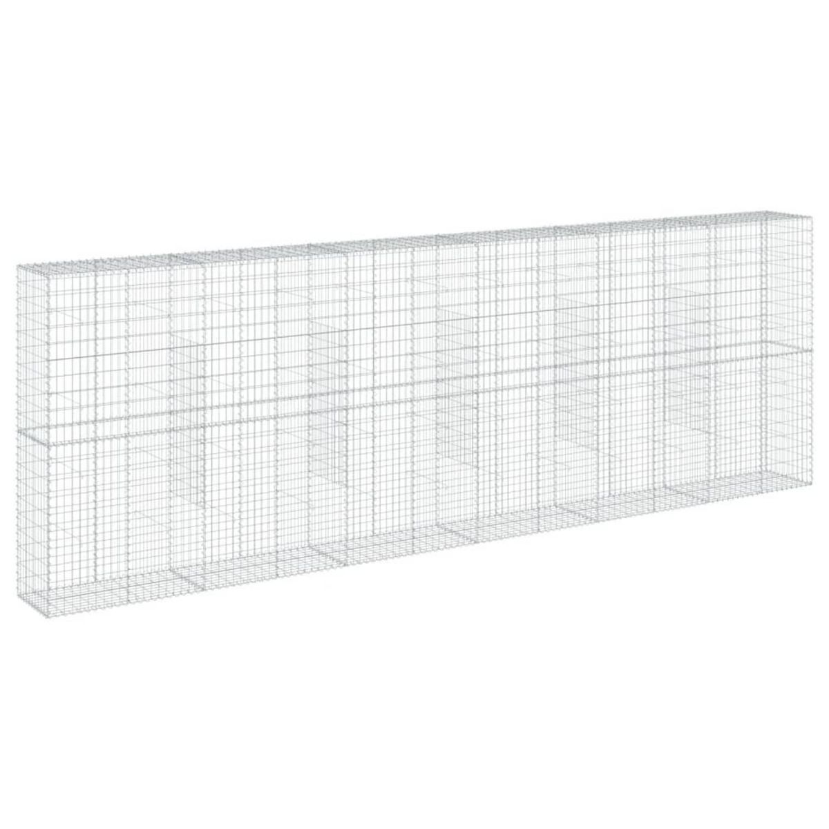 VIDAXL Panier gabion avec couvercle 600x50x200 cm fer galvanise