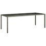Voir la diapositive 2 : VIDAXL Table de jardin gris 250x100x75 cm Verre trempe et poly rotin