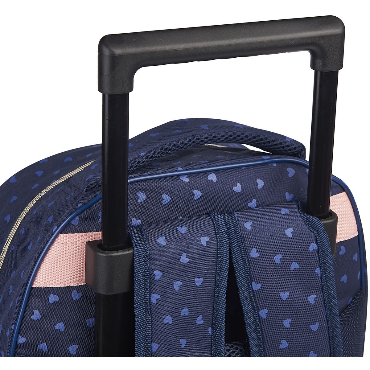 Milky Kiss Sac à dos à roulettes bleu et rose paillettes coeurs imprimé CHAT