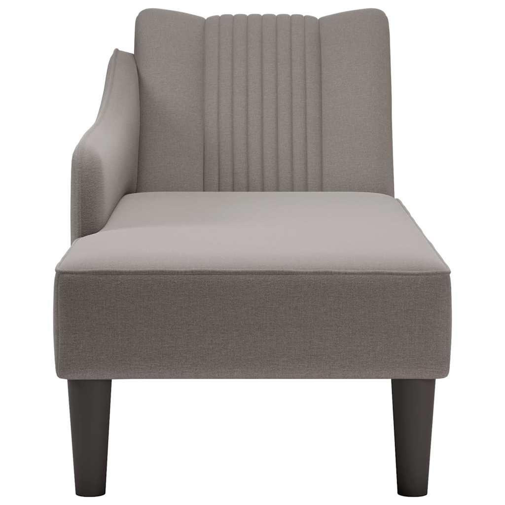 Voir la diapositive 4 : VIDAXL Fauteuil long avec accoudoir droit taupe tissu