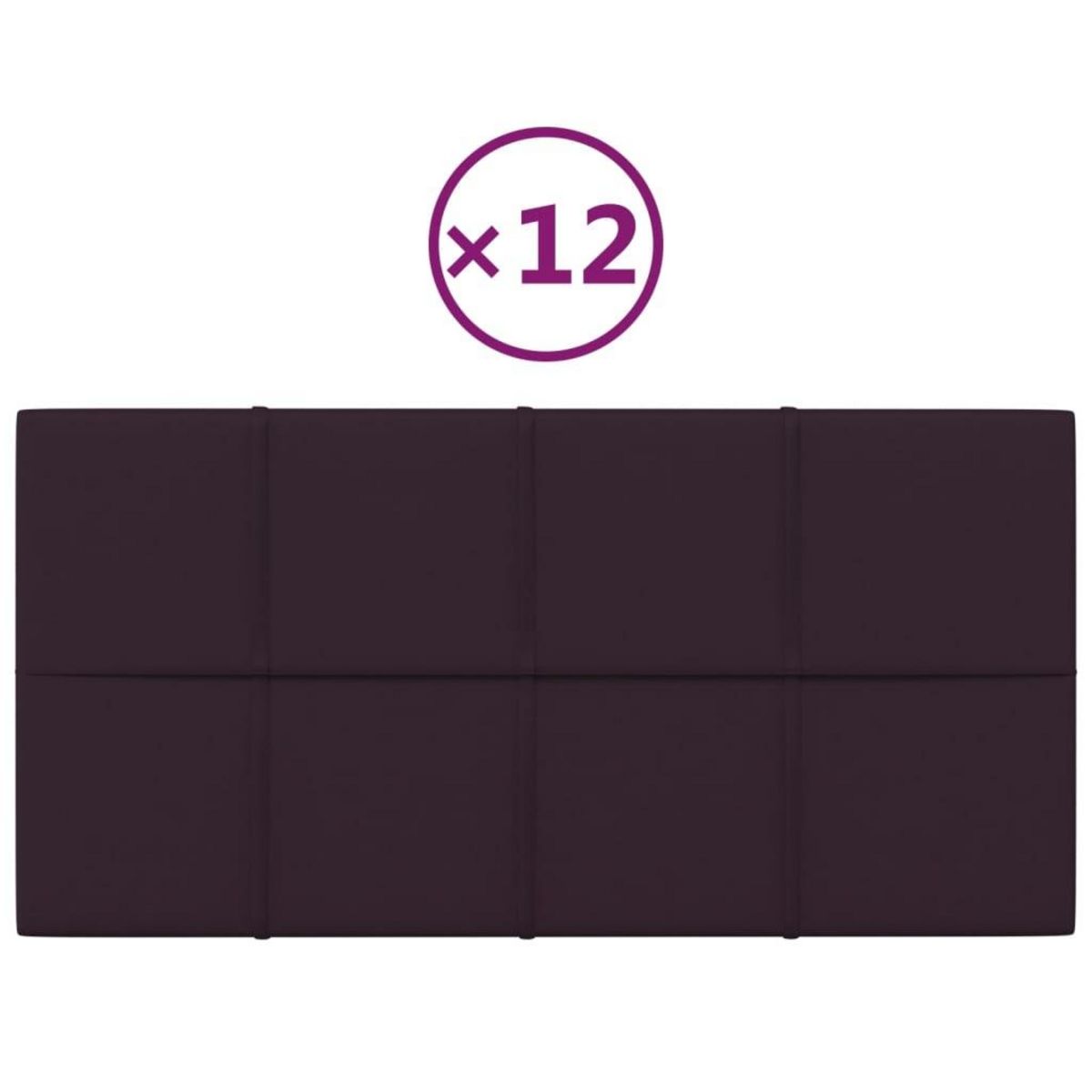 VIDAXL Panneaux muraux 12 pcs Violet 60x30 cm Tissu 2,16 m^2