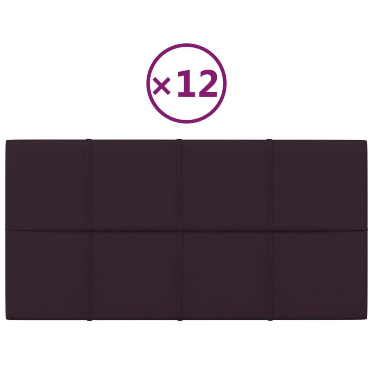 VIDAXL Panneaux muraux 12 pcs Violet 60x30 cm Tissu 2,16 m^2