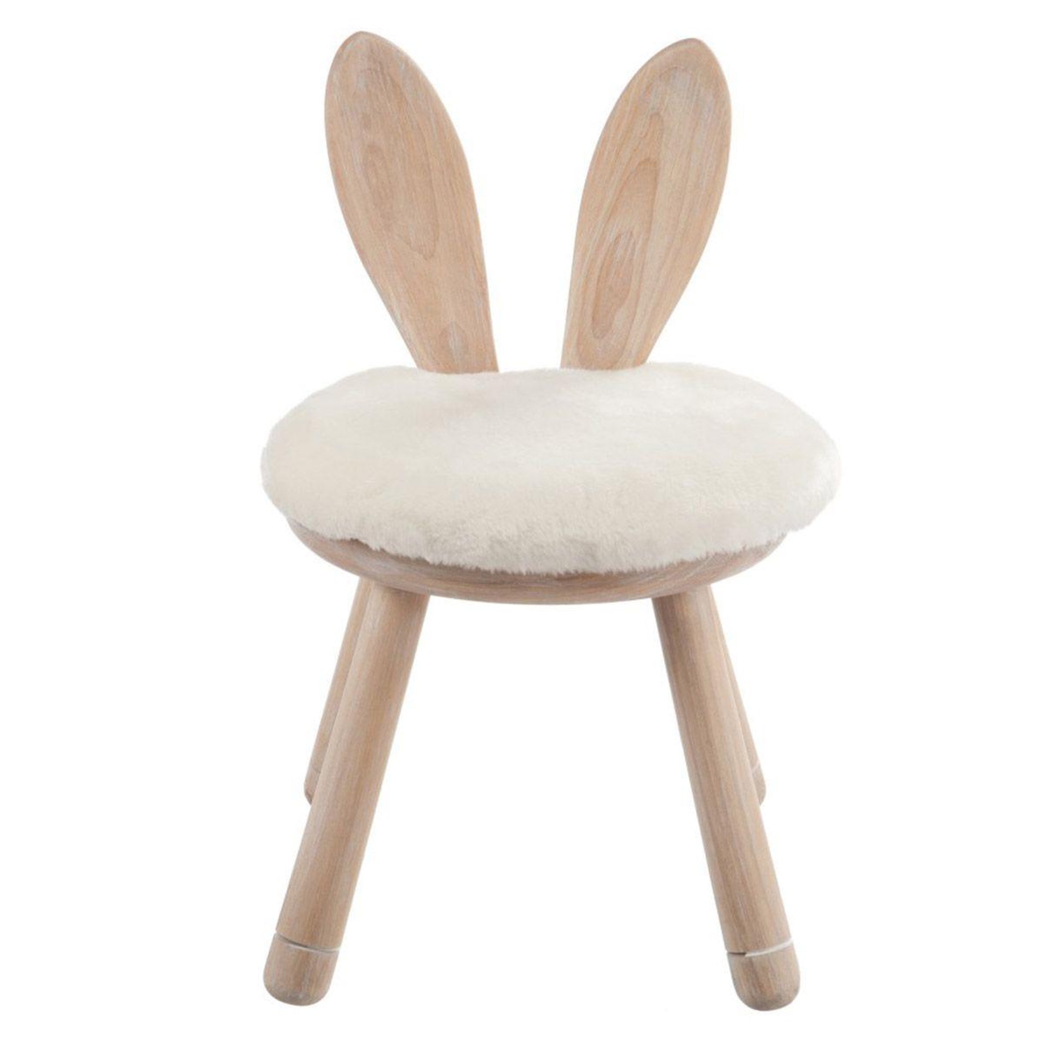 Voir la diapositive 2 : J-LINE Chaise pour enfant  oreilles lapin  56cm naturel