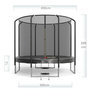 Voir la diapositive 3 : JUMP4FUN Trampoline Semi-Pro 10FT / 305cm Noir avec Filet de sécurité, Tapis de saut, Coussin de protection, Echelle