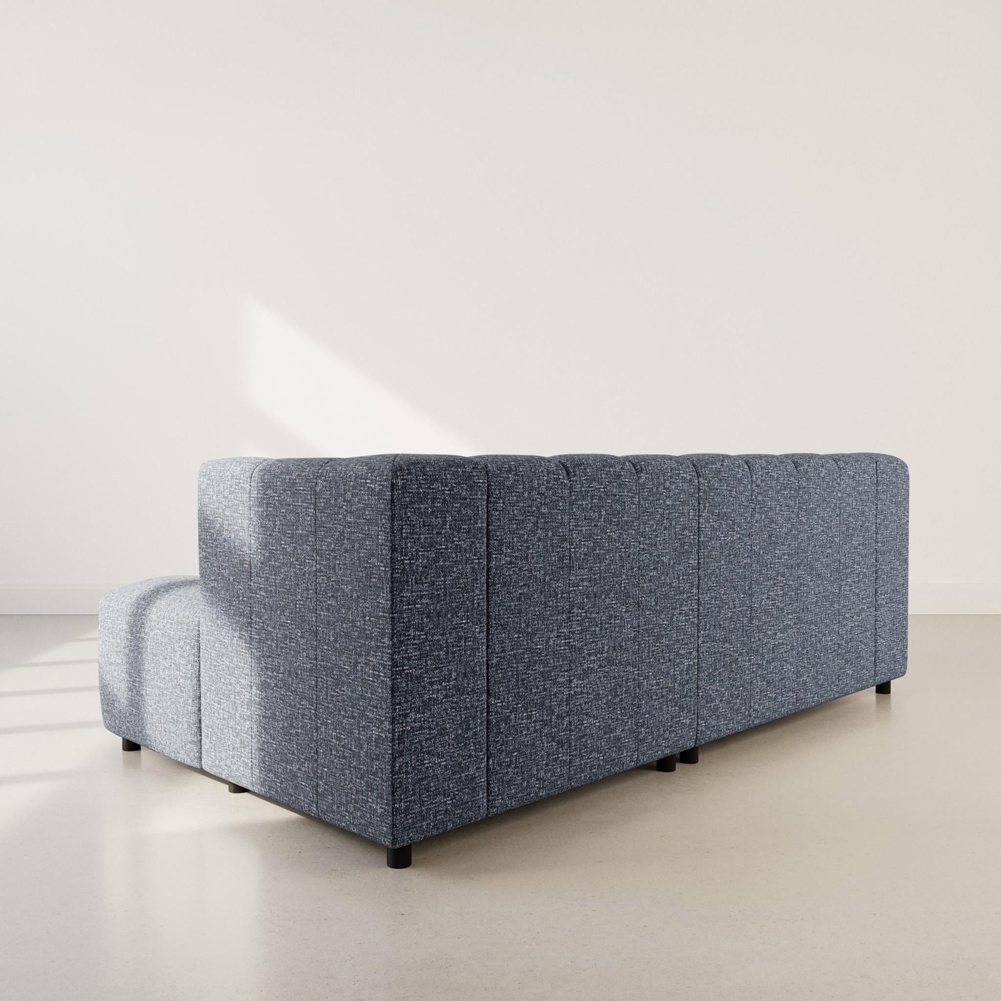 Voir la diapositive 5 : LISA DESIGN Curtis - canapé d'angle droit 4 places avec accoudoir en tissu texturé