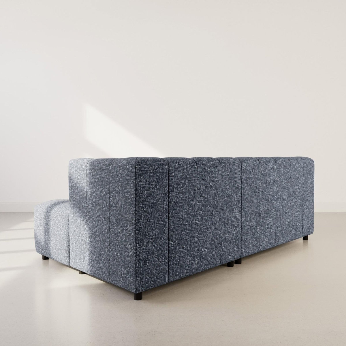 LISA DESIGN Curtis - canapé d'angle droit 4 places avec accoudoir en tissu texturé